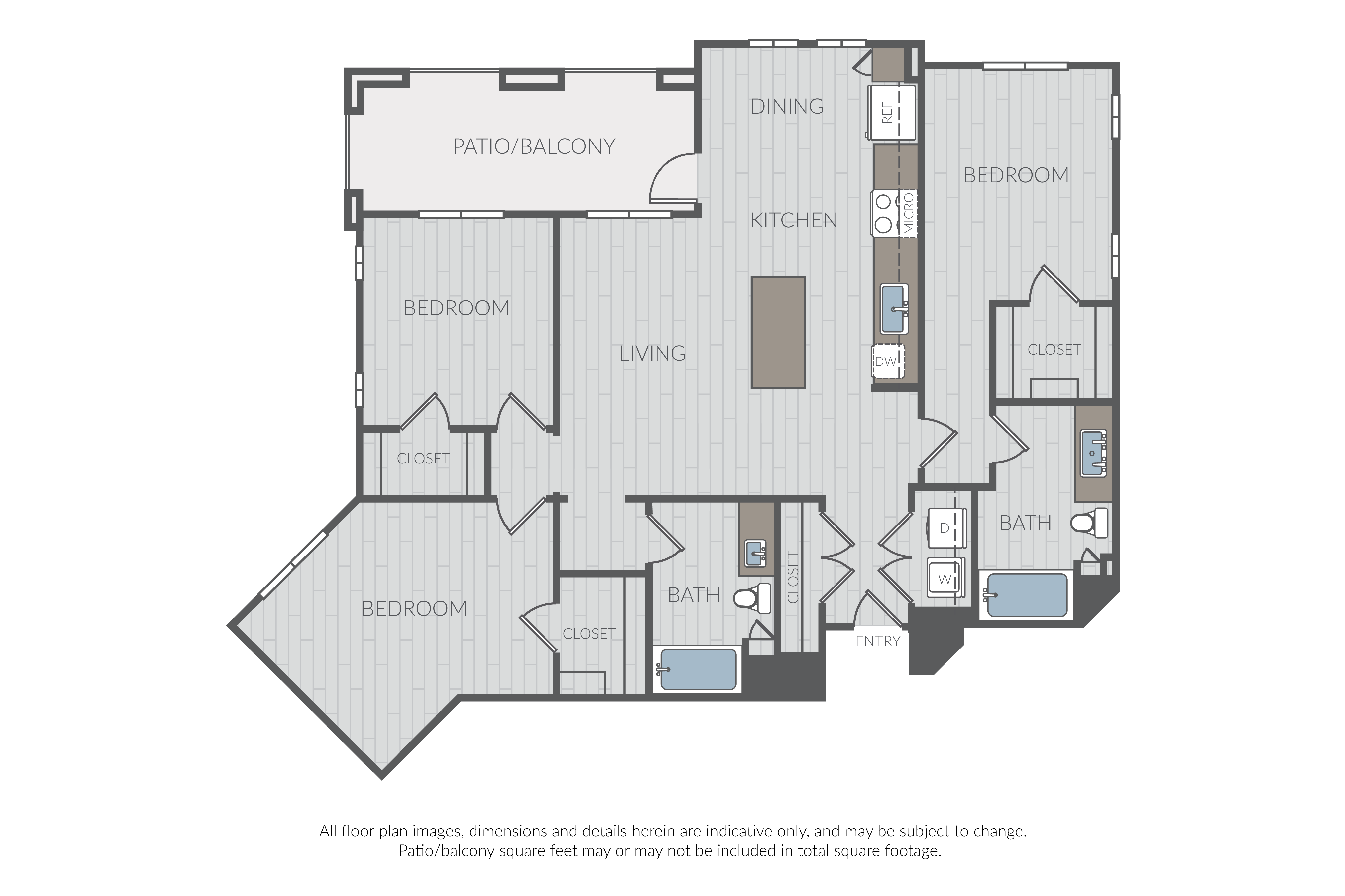 Floor plan for 3 beds, 2 baths, 1476 sqft